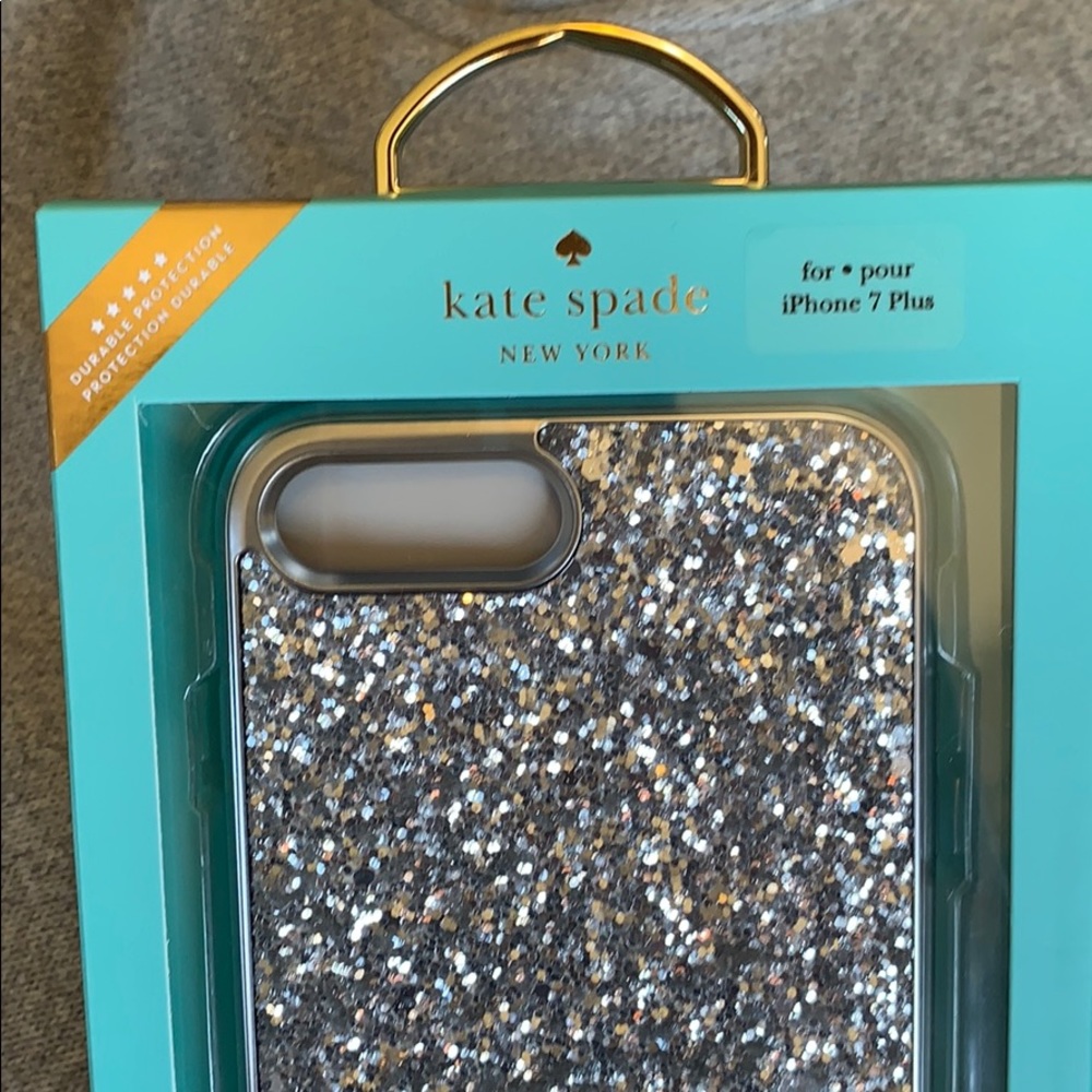 Kate Spade iPhone 7 Plus Silver Glitter Case - Picture 3 of 8